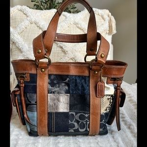 Coach Denim Patchwork Handbag